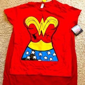 Wonder Woman t-shirt and cape
